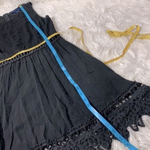 BLUE RAIN sleeveless dress lace at waist and hemline zip back partial lined sz S - Picture 9 of 11